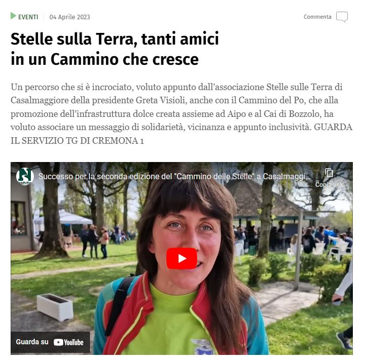 2 aprile 2023 - Camminiamo insieme raccontata da Oglio Po News